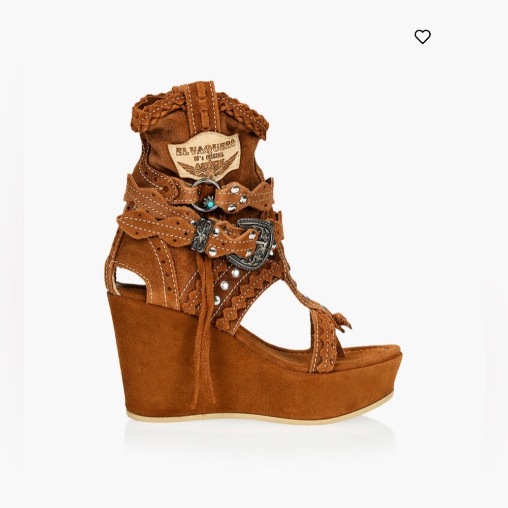 *New* Italian El Vaquero wedge sandals - size EU 36 (US 5.5)